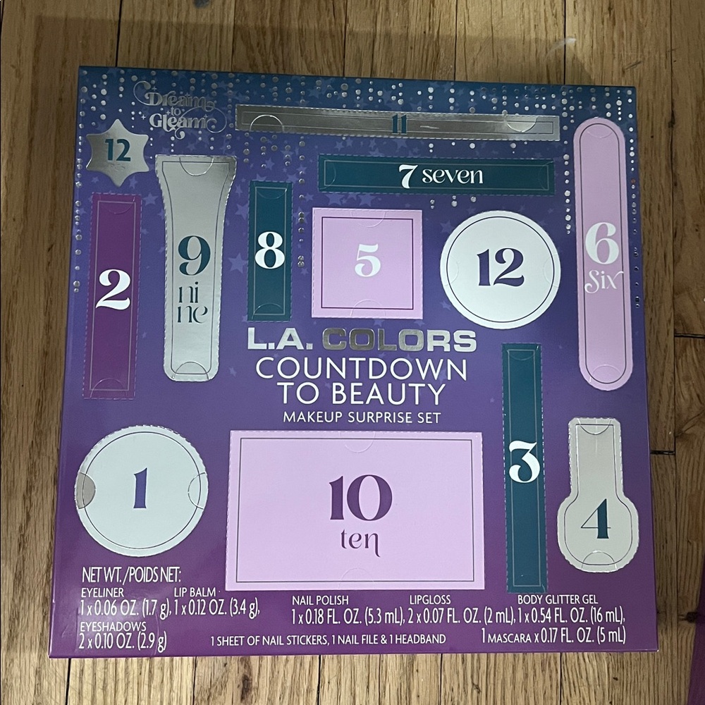 L.A. COLORS Countdown to Beauty Makeup Set - Purple Teal Pink